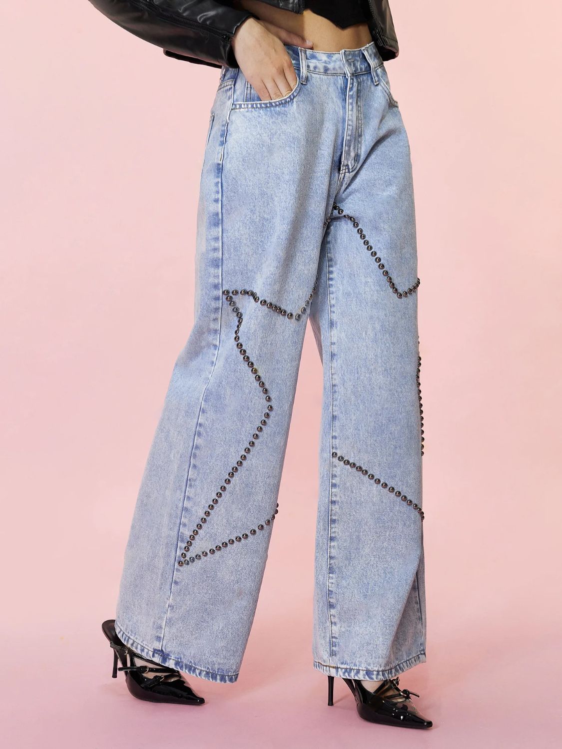 Starry Blush Straight Jeans