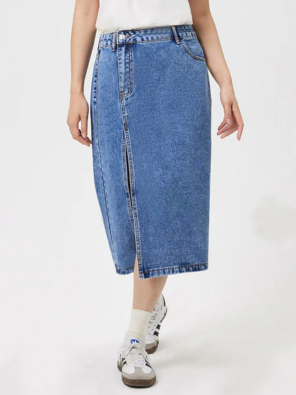 Lila Slit Denim Skirt