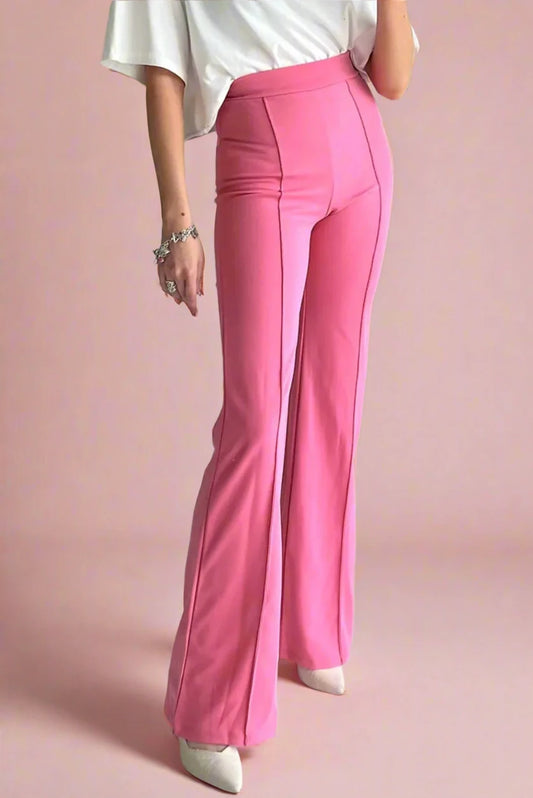 Peony Silk Straight Pants