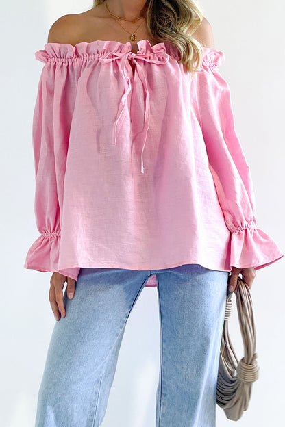 Cascading Bardot Off-Shoulder Top