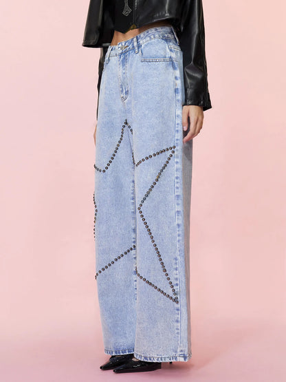 Starry Blush Straight Jeans