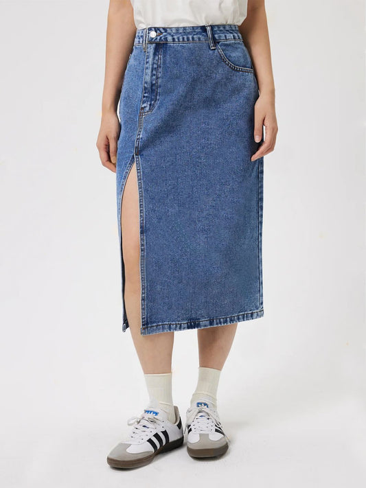 Lila Slit Denim Skirt