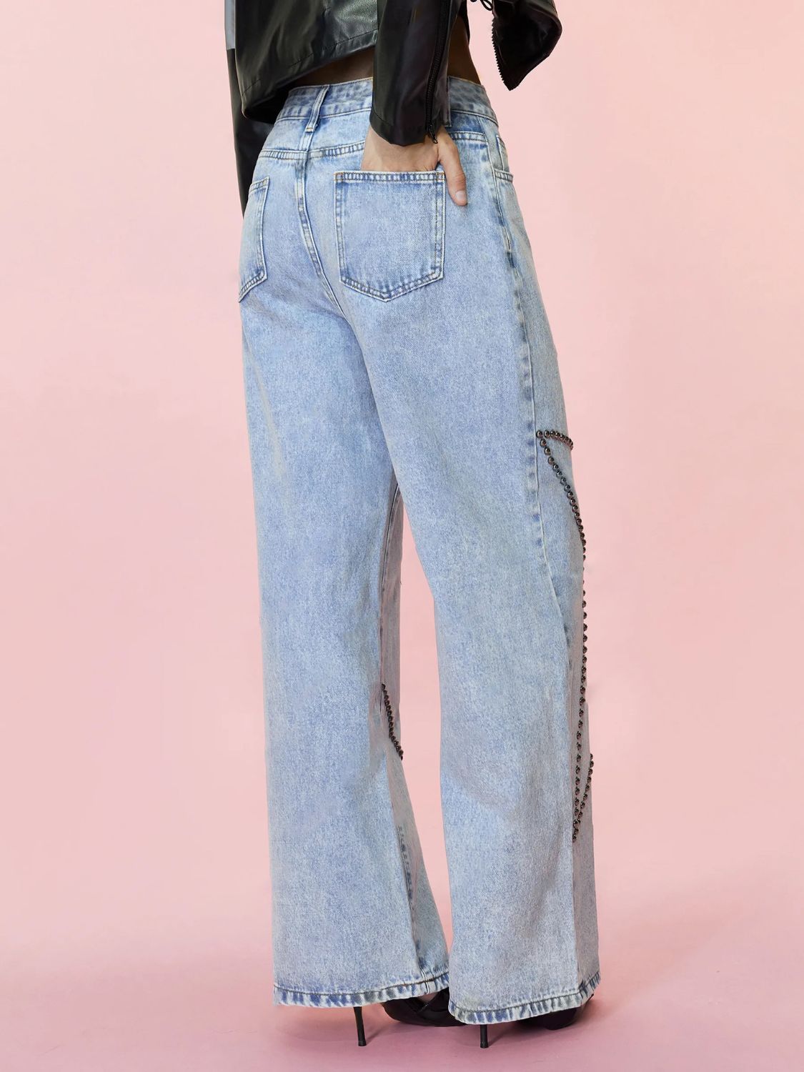 Starry Blush Straight Jeans