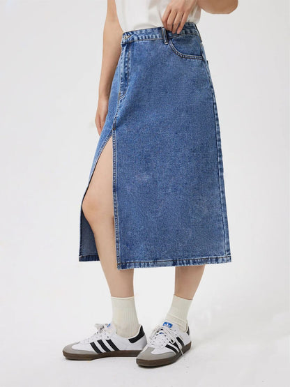 Lila Slit Denim Skirt