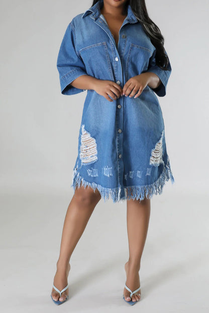 Boho Dress In Denim