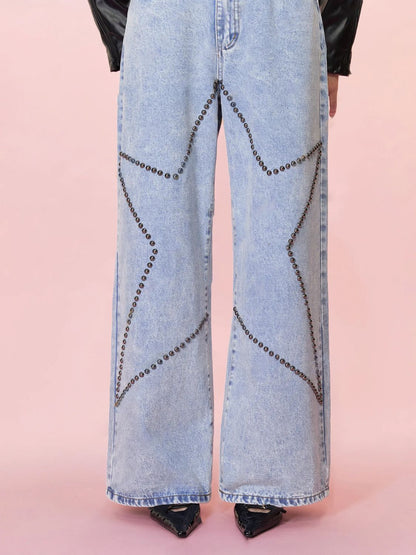 Starry Blush Straight Jeans