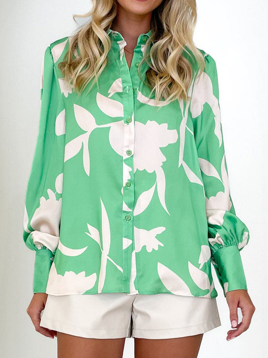 Éclat Lantern Sleeve Printed Shirt