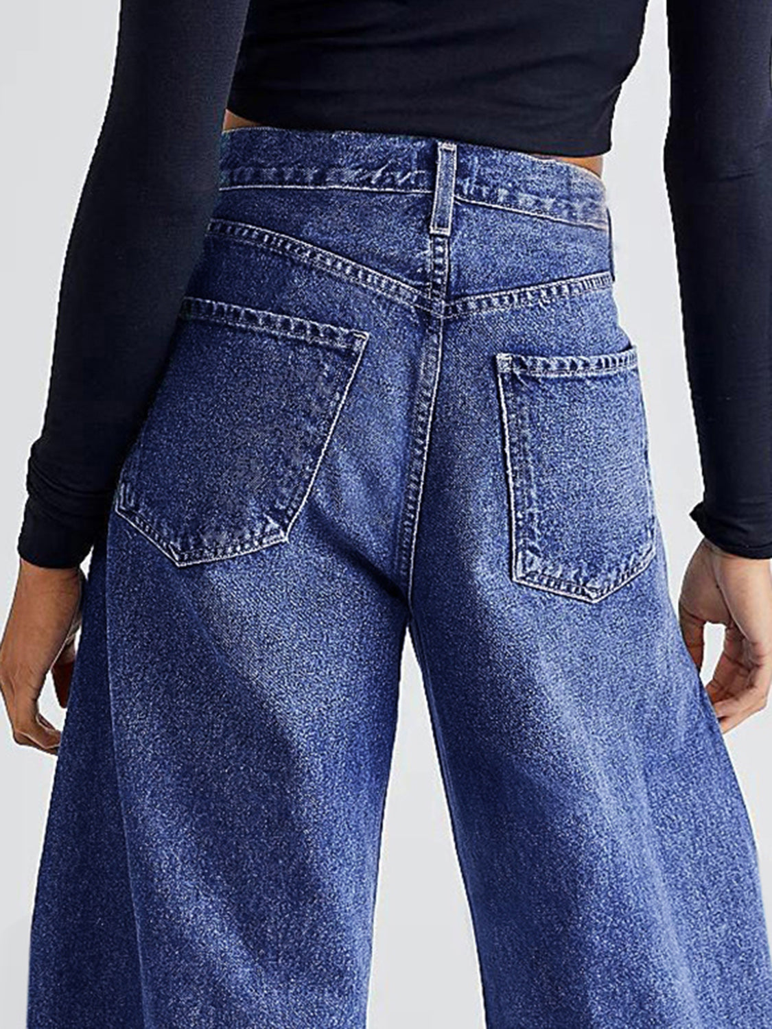 Frayed Raw Hem Denim Jeans