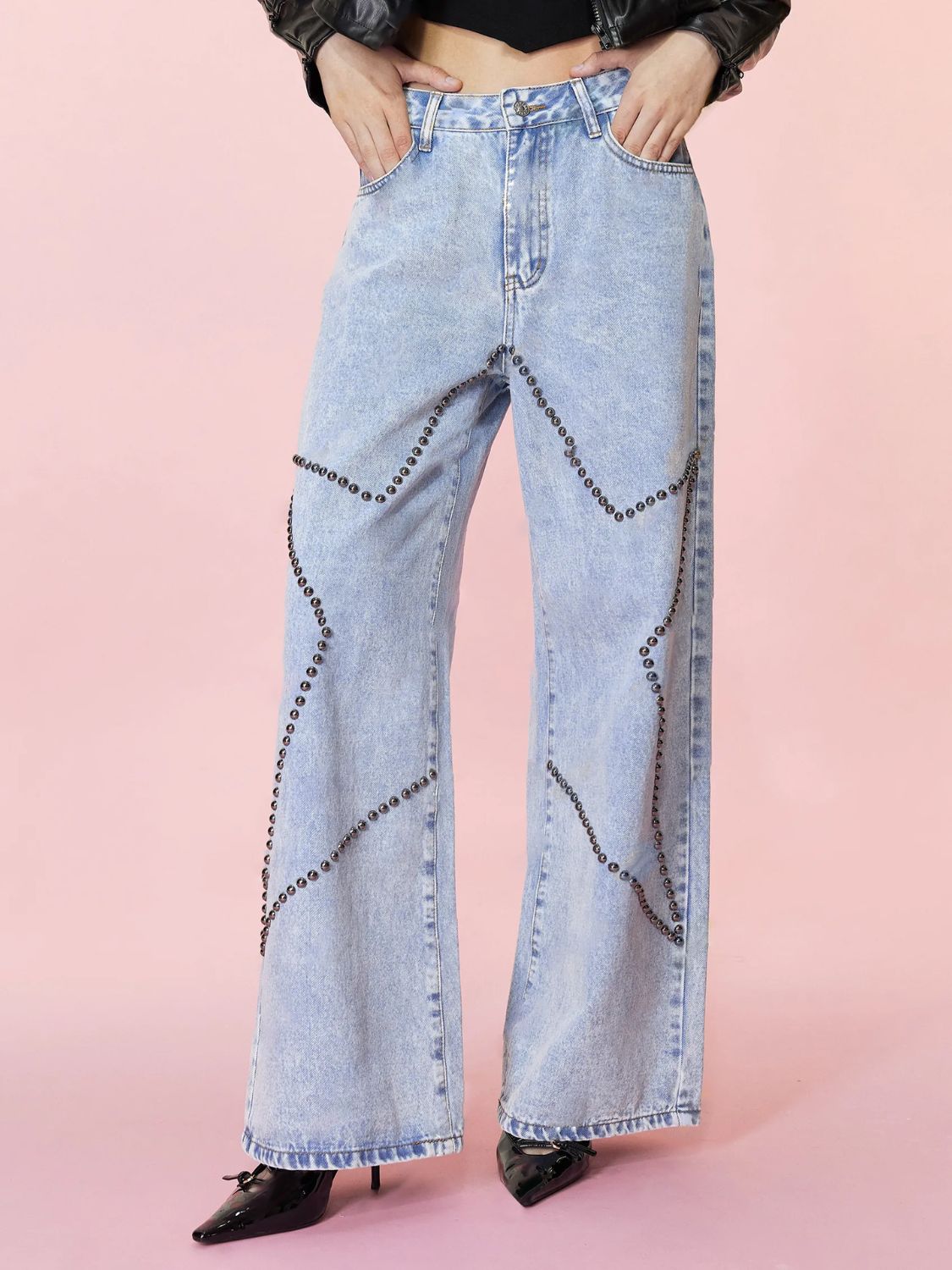 Starry Blush Straight Jeans