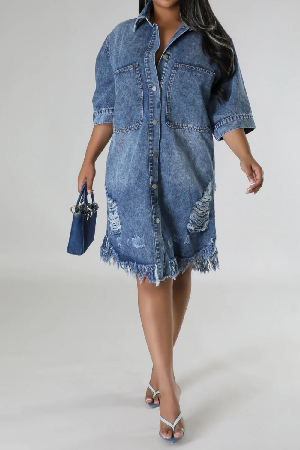 Boho Dress In Denim