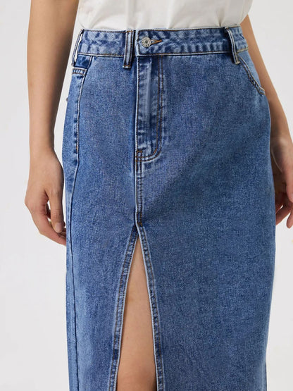 Lila Slit Denim Skirt